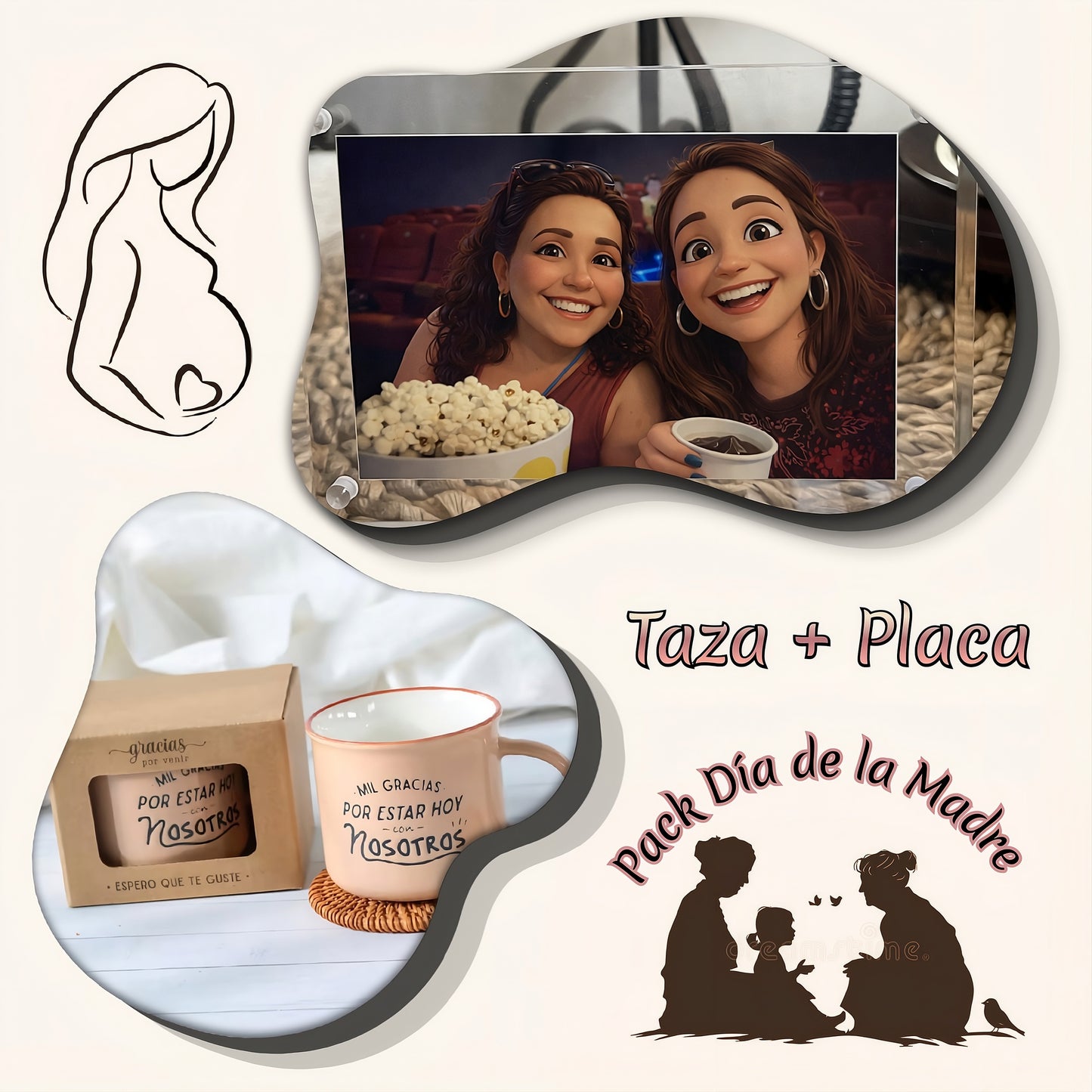 Pack Prato + Caneca Dia da Mãe