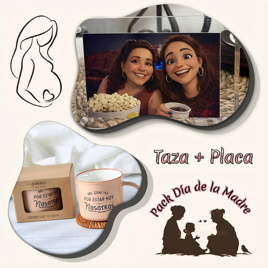 Pack Prato + Caneca Dia da Mãe
